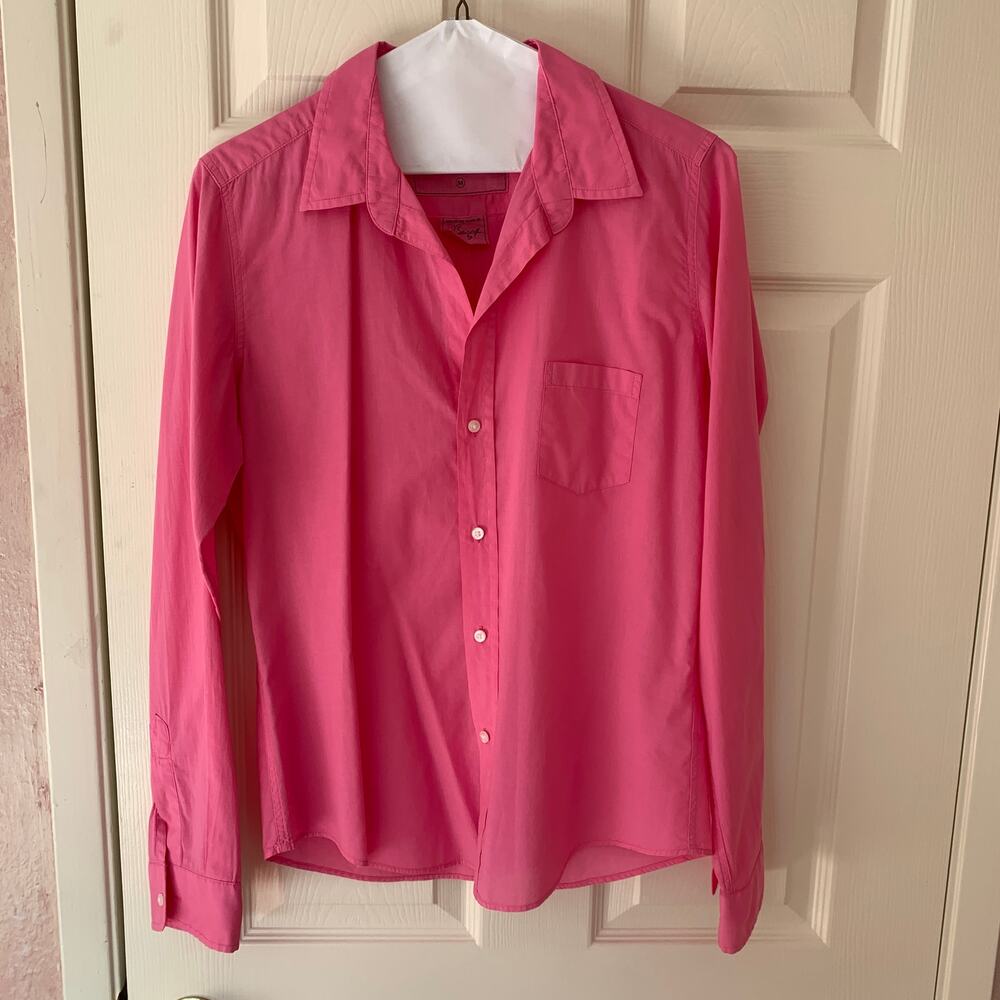 Frank & Eileen Barry 100% Cotton Button-up Shirt MSRP $248 | Hot Pink | Medium